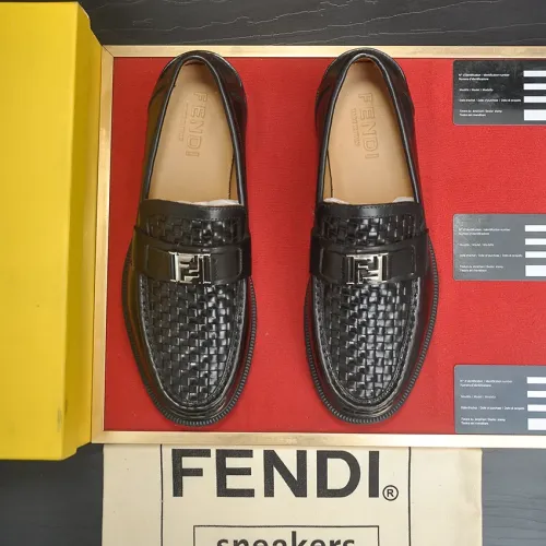 Replica Fendi Leather Shoes For Men #1400061 $98.00 USD for Wholesale