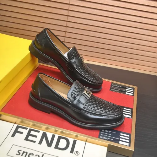 Replica Fendi Leather Shoes For Men #1400061 $98.00 USD for Wholesale
