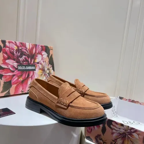 Dolce &amp; Gabbana D&amp;G Leather Shoes For Women #1400757 $122.00 USD, Wholesale Replica Dolce &amp; Gabbana D&amp;G Leather Shoes