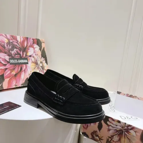 Dolce &amp; Gabbana D&amp;G Leather Shoes For Women #1400758 $122.00 USD, Wholesale Replica Dolce &amp; Gabbana D&amp;G Leather Shoes