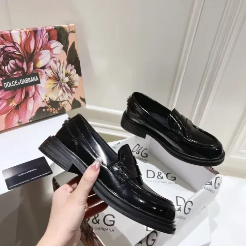 Replica Dolce & Gabbana D&G Leather Shoes For Women #1400759 $122.00 USD for Wholesale