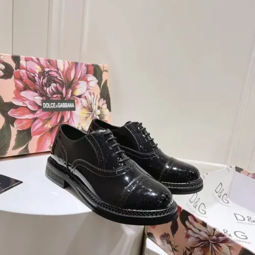 Dolce &amp; Gabbana D&amp;G Leather Shoes For Women #1400760 $122.00 USD, Wholesale Replica Dolce &amp; Gabbana D&amp;G Leather Shoes
