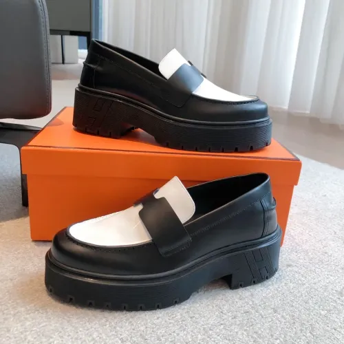 Replica Hermes Leather Shoes For Women #1400934 $112.00 USD for Wholesale