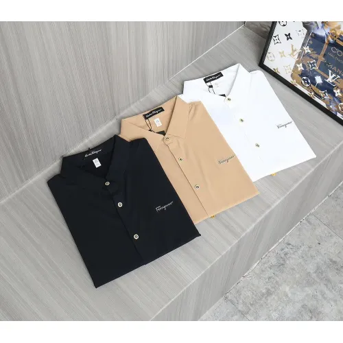 Replica Salvatore Ferragamo Shirts Short Sleeved For Men #1402769 $52.00 USD for Wholesale