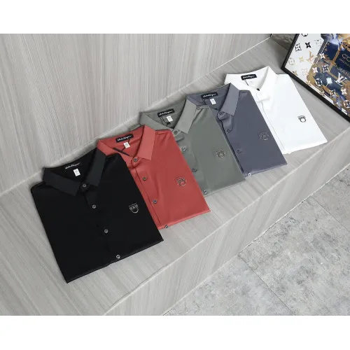 Replica Salvatore Ferragamo Shirts Short Sleeved For Men #1402773 $52.00 USD for Wholesale