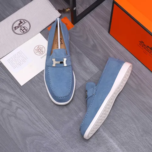 Replica Hermes Leather Shoes For Men #1407761 $102.00 USD for Wholesale