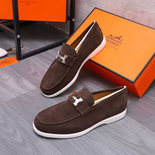 Hermes Leather Shoes For Men #1407763 $102.00 USD, Wholesale Replica Hermes Leather Shoes