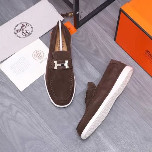 Replica Hermes Leather Shoes For Men #1407763 $102.00 USD for Wholesale