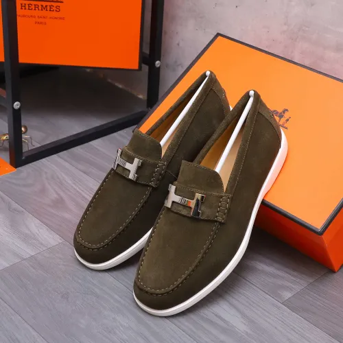 Replica Hermes Leather Shoes For Men #1407764 $102.00 USD for Wholesale