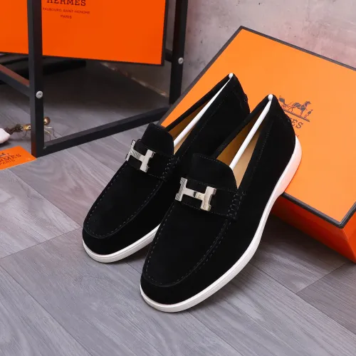 Replica Hermes Leather Shoes For Men #1407766 $102.00 USD for Wholesale