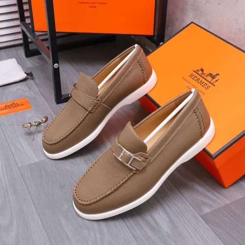 Replica Hermes Leather Shoes For Men #1407768 $102.00 USD for Wholesale