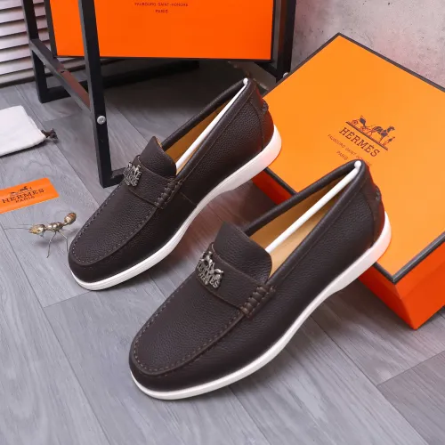 Replica Hermes Leather Shoes For Men #1407786 $102.00 USD for Wholesale