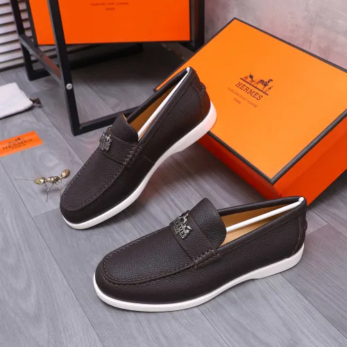 Replica Hermes Leather Shoes For Men #1407786 $102.00 USD for Wholesale