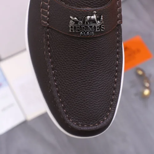 Replica Hermes Leather Shoes For Men #1407786 $102.00 USD for Wholesale