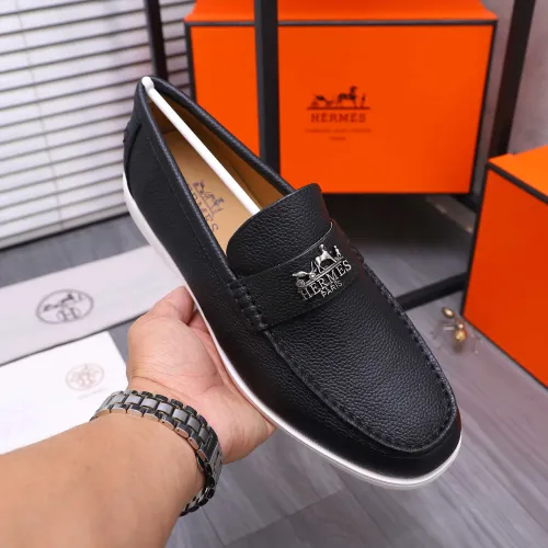 Replica Hermes Leather Shoes For Men #1407787 $102.00 USD for Wholesale