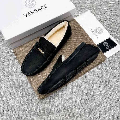 Versace Leather Shoes For Men #1408512 $80.00 USD, Wholesale Replica Versace Leather Shoes