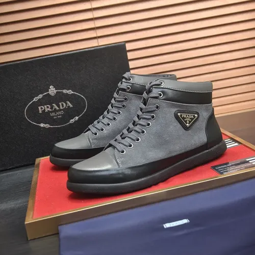 Prada High Top Shoes For Men #1408513 $92.00 USD, Wholesale Replica Prada High Top Shoes