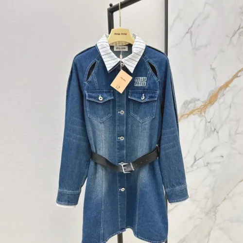MIU MIU Dresses Long Sleeved For Women #1408579 $98.00 USD, Wholesale Replica MIU MIU Dresses
