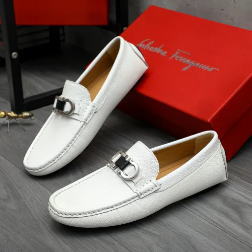 Replica Salvatore Ferragamo Leather Shoes For Men #1408680 $82.00 USD for Wholesale