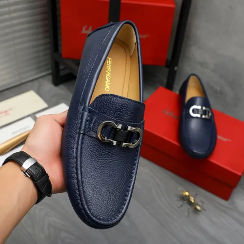 Replica Salvatore Ferragamo Leather Shoes For Men #1408681 $82.00 USD for Wholesale
