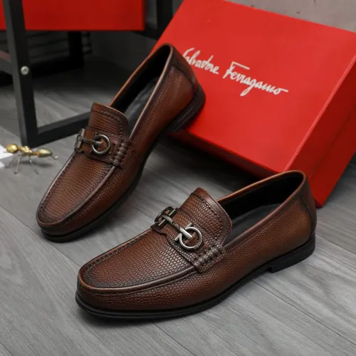 Salvatore Ferragamo Leather Shoes For Men #1408683 $85.00 USD, Wholesale Replica Salvatore Ferragamo Leather Shoes