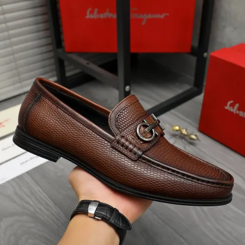 Replica Salvatore Ferragamo Leather Shoes For Men #1408683 $85.00 USD for Wholesale