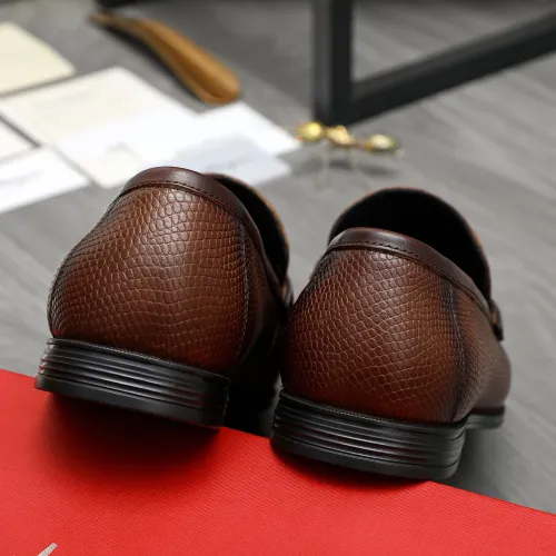 Replica Salvatore Ferragamo Leather Shoes For Men #1408683 $85.00 USD for Wholesale