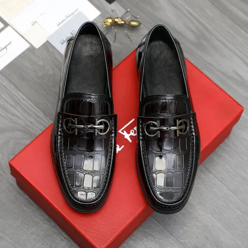 Replica Salvatore Ferragamo Leather Shoes For Men #1408686 $85.00 USD for Wholesale