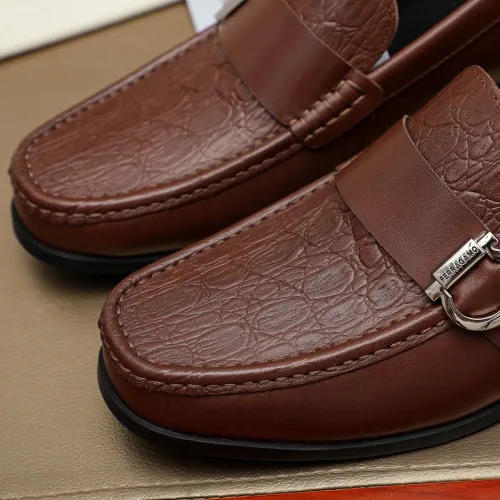 Replica Salvatore Ferragamo Leather Shoes For Men #1408689 $88.00 USD for Wholesale