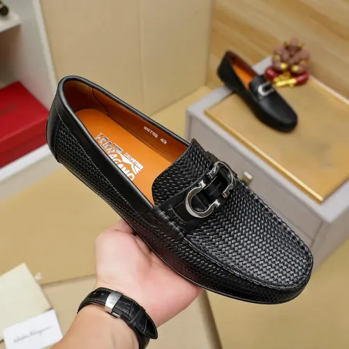 Replica Salvatore Ferragamo Leather Shoes For Men #1408692 $72.00 USD for Wholesale