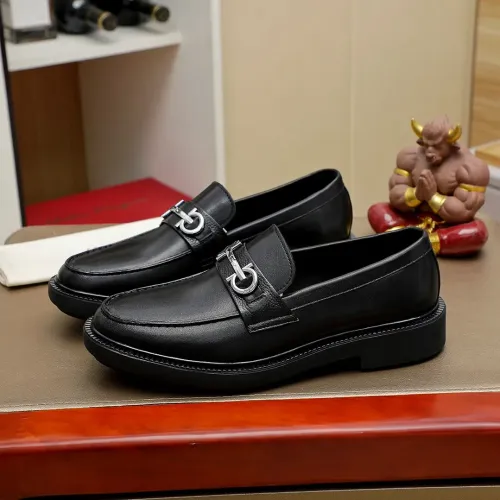 Replica Salvatore Ferragamo Leather Shoes For Men #1408694 $88.00 USD for Wholesale
