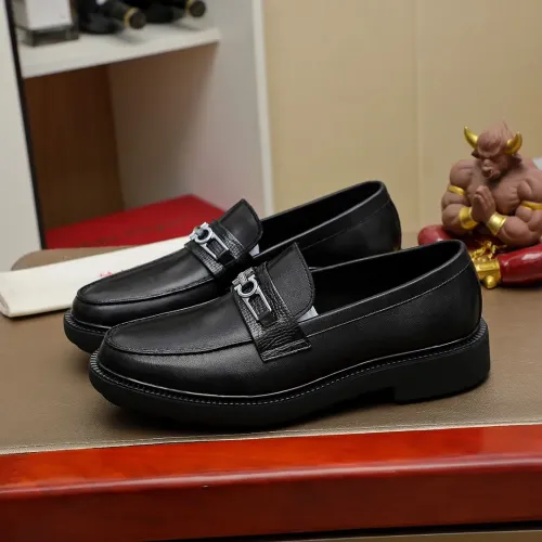 Replica Salvatore Ferragamo Leather Shoes For Men #1408695 $88.00 USD for Wholesale