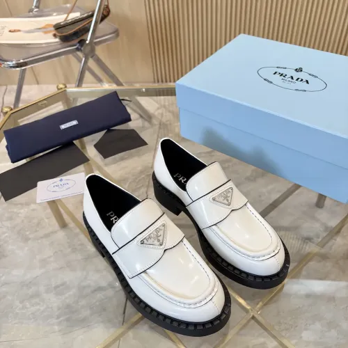 Replica Prada Leather Shoes For Women #1408699 $100.00 USD for Wholesale