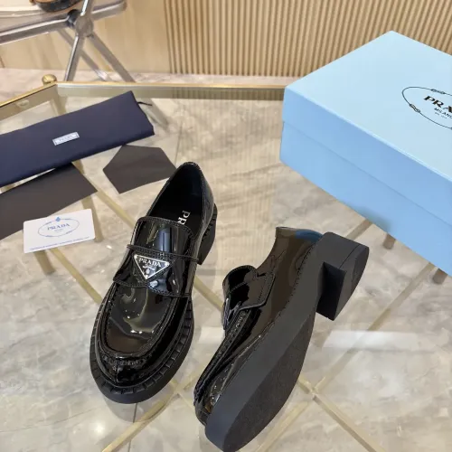 Replica Prada Leather Shoes For Women #1408705 $100.00 USD for Wholesale