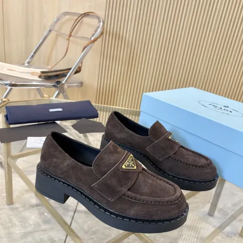 Replica Prada Leather Shoes For Women #1408709 $100.00 USD for Wholesale