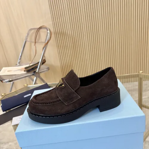 Replica Prada Leather Shoes For Women #1408709 $100.00 USD for Wholesale