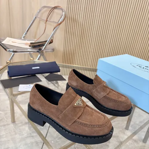 Replica Prada Leather Shoes For Women #1408711 $100.00 USD for Wholesale
