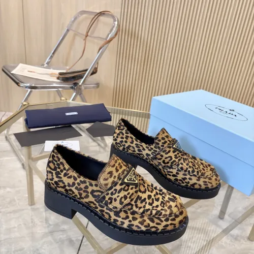 Replica Prada Leather Shoes For Women #1408713 $100.00 USD for Wholesale