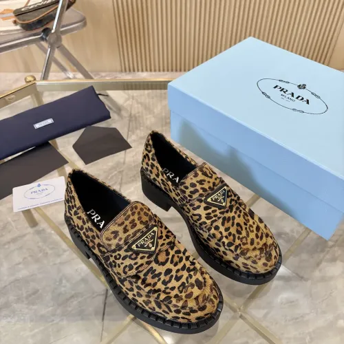 Replica Prada Leather Shoes For Women #1408713 $100.00 USD for Wholesale