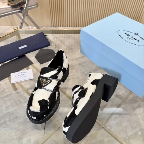 Replica Prada Leather Shoes For Women #1408715 $100.00 USD for Wholesale