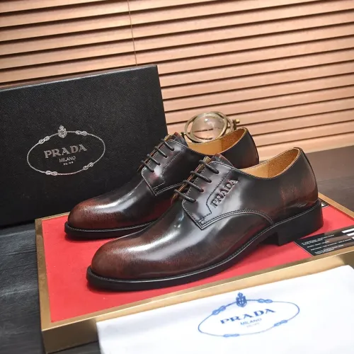 Prada Leather Shoes For Men #1408717 $98.00 USD, Wholesale Replica Prada Leather Shoes