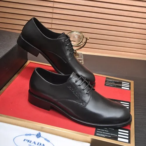 Replica Prada Leather Shoes For Men #1408720 $98.00 USD for Wholesale