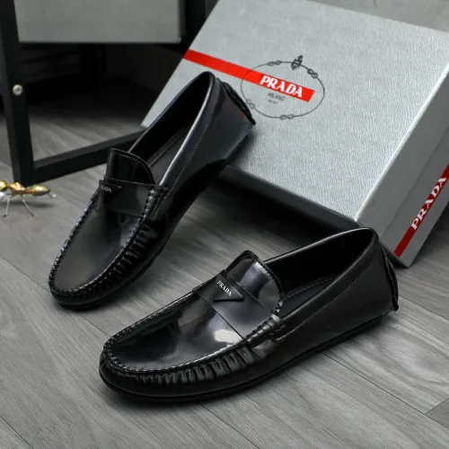 Prada Leather Shoes For Men #1408721 $82.00 USD, Wholesale Replica Prada Leather Shoes
