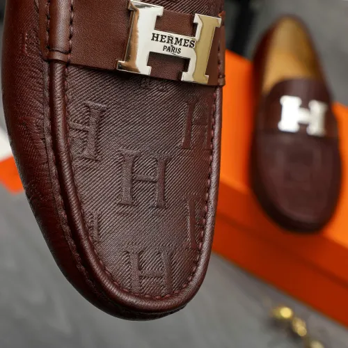 Replica Hermes Leather Shoes For Men #1408722 $82.00 USD for Wholesale