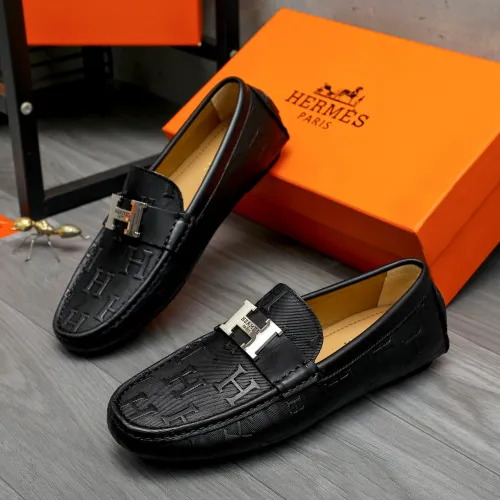 Replica Hermes Leather Shoes For Men #1408723 $82.00 USD for Wholesale