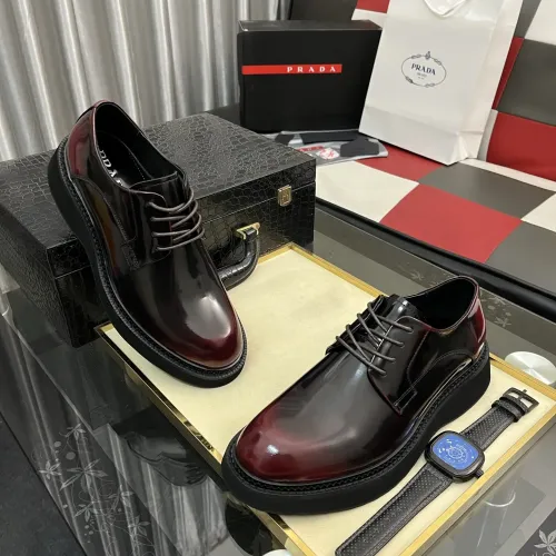 Replica Prada Leather Shoes For Men #1408754 $115.00 USD for Wholesale