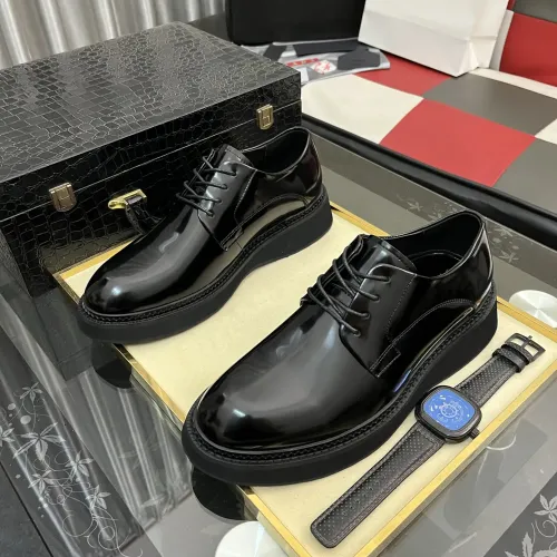 Replica Prada Leather Shoes For Men #1408755 $115.00 USD for Wholesale