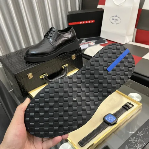 Replica Prada Leather Shoes For Men #1408757 $115.00 USD for Wholesale