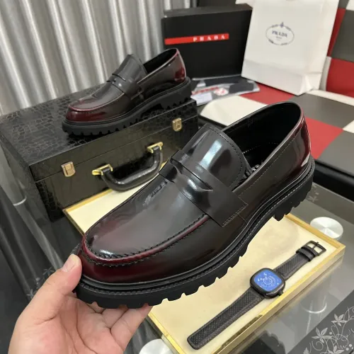 Prada Leather Shoes For Men #1408769 $115.00 USD, Wholesale Replica Prada Leather Shoes