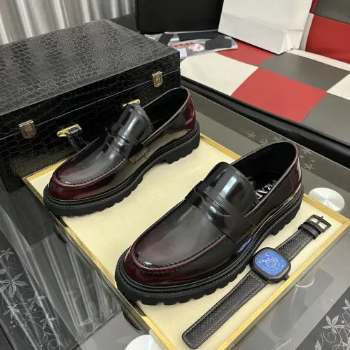 Replica Prada Leather Shoes For Men #1408769 $115.00 USD for Wholesale